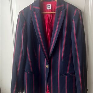 Anne Klein Red and Navy Blazer